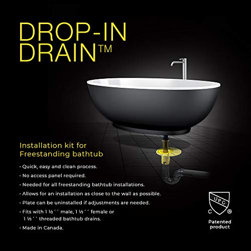 Drop-In Drain Installation Kit For Freestanding Bathtub - With Black Abs Pipe And Brass Pipes #TOP1