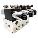 Electric Hydraulic Double Acting Directional Control Valve, 3 Spool, 25 GPM (C Spool (Closed Center) 12 Volt)