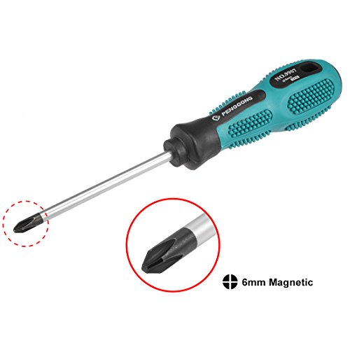 Image of uxcell #2 Phillips Screwdriver 4 Inch Round Shaft Non Slip Comfortable Handle