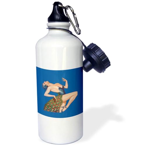 3dRose Male Actress Runway Diva in Peacock Outfit - Water Bottles (wb-385285-1)