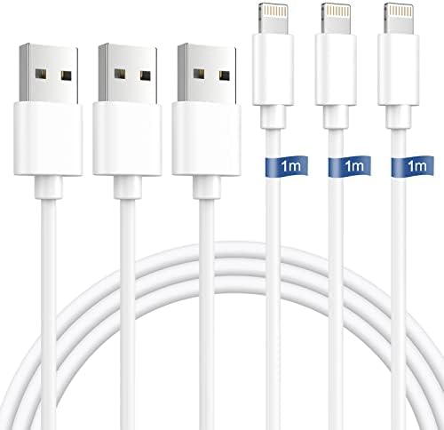 1m White Lightning To USB Charging Cable For IPhone 13, 12, 11, X, 8, 7 & IPad - 6 Month Warranty