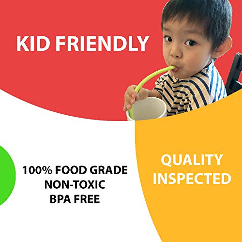 Seaturtle Silicone Straws - Pack Of 10 Reusable Silicone Drinking Straws With Cotton Carry Bag And 2 Cleaning Brushes - Eco Friendly Straw - Extra Long Flexible Straws - Sustainable Products #TOP4