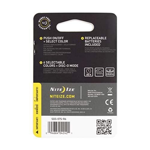 Nite Ize SpotLit XL Luz de LED recarregável com Mosquetão com Disc-O Select, Luz de Chaveiro que mud