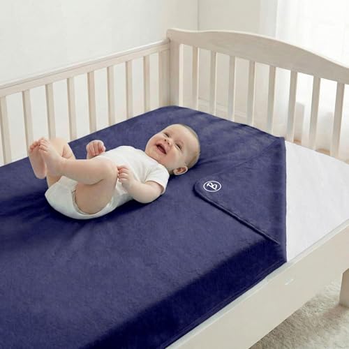Image of Btag Baby Waterproof, Super Soft Fast Drying Mattress Protector | Extra Absorbent, Anti-Itching Sheet for New Born,Toddler (Size 140x210 cm, Pack of 1, Royal Blue)