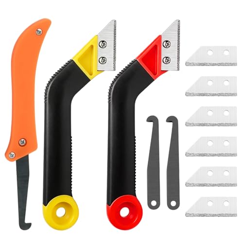 Image of Pro Grout Removal Tool Kit, Tile Grout Hand Saw Angled Grout Rake, Professional Grout Scraper, Grout Rake Remover Tool Set, Ideal for House Renovation, Floor Repair and Daily Tile Maintenance