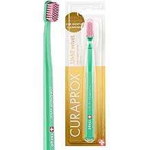Curaprox CS 12460 Velvet Soft Toothbrush Sensitive Gum Care | Ultra-Gentle Cleaning with 12,460 Filaments | Single Pack, Light Green-Pink