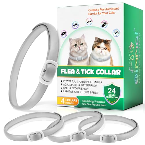 Zecken‑Flohhalsband Katze – 24 Monate Schutz, verstellbares Katzen Halsband, hautfreundliches flohhalsband Katze, wasserdichtes zeckenhalsband...