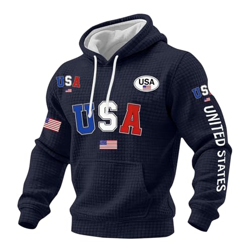 Sudadera con capucha patriótica de bandera estadounidense para hombre