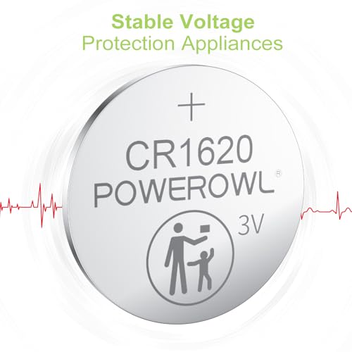 Image of POWEROWL High Capacity CR1620 Battery (15-Pack) 3v Lithium Batteries, 10 Years Leak-Free