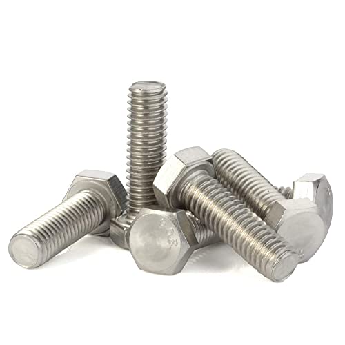 5/16-18 X 1-1/4" (1/2" To 4-1/2" Available) Hex Head Screw Bolt, Fully Threaded, Stainless Steel 18-8, Plain Finish, Quantity 20 #TOP1