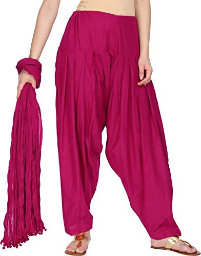 b9 store Women's Cotton Solid Patiala With Dupatta Combo Set (Free Size)-picture-13