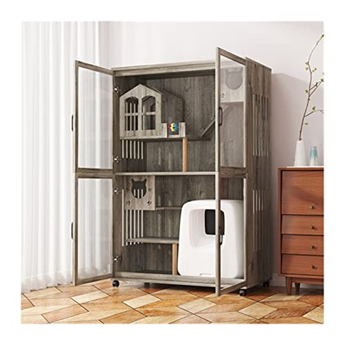 SUNESA Käfig für Katzen, umweltfreundlicher Katzenkäfig, Villa von Übergröße, Katze, Haus, Katze, Welpe, geschlossen, Haus für Katzen