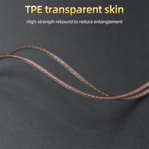 Image of KZ ZS10 Pro Cable with Mic Oxygen-Free Copper 2Pin 0.75mm IEM Cable KZ Earbuds Cable with 3.5mm Plug for KZ EDX Pro ZAS ASX ZSX TRN ST2 CS4 Earphones(C Pin,with Mic)