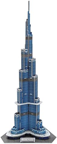 Runsong Creative 3D Puzzle Paper Model Burj Khalifa Tower DIY Fun & Educational Toys World Great Architecture Series, 49 Pcs