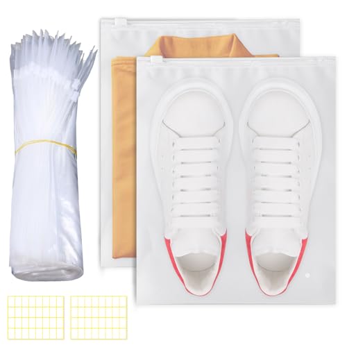 50 Pezzi Sacchetti Vestiti Viaggio Grande con Zip Borsa da Viaggio Multifunzione, Sacchetti Vestiti Borsa Organizer Sacchetti Portaoggetti per Indumenti e Scarpe (30 x 40 cm)