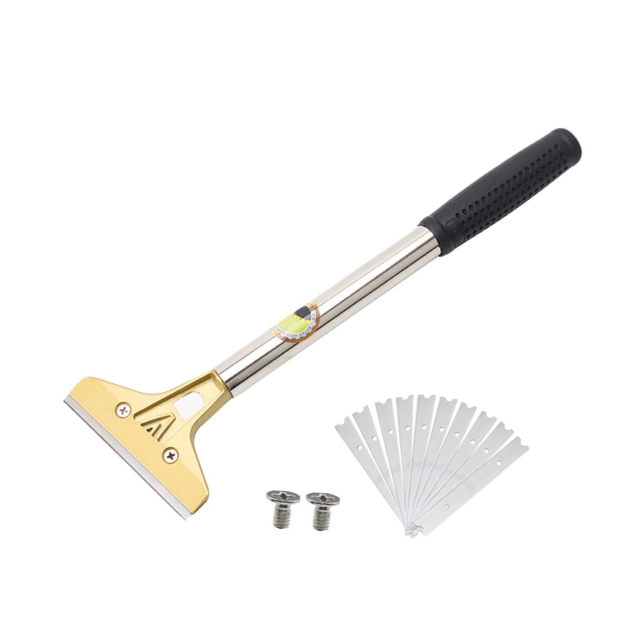 Raspador de Vidrio Ergonómico de Aleación de Aluminio y Acero para Limpieza y Eliminación de Adhesivos en Superficies Variadas