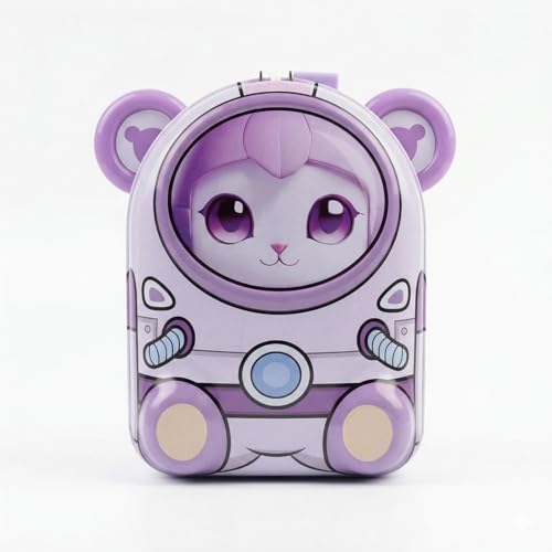 Image of Sajani Cute Cartoon Creative Portable Piggy Bank, Money Saving Box with Combination Lock, Mini Coin Bank Gifts for Boys and Girls, Best Return Gifts for Kids (Pack of 1) (Bear - Purple)