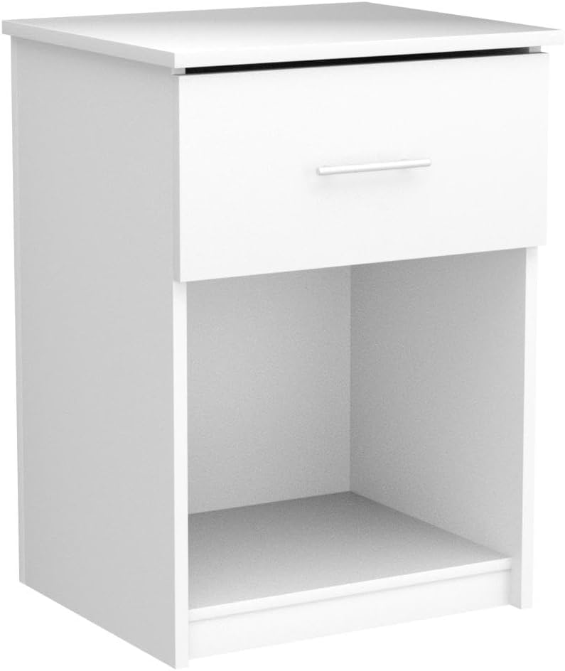 Furinno Tidur Nightstand, 2-Pack, Solid White