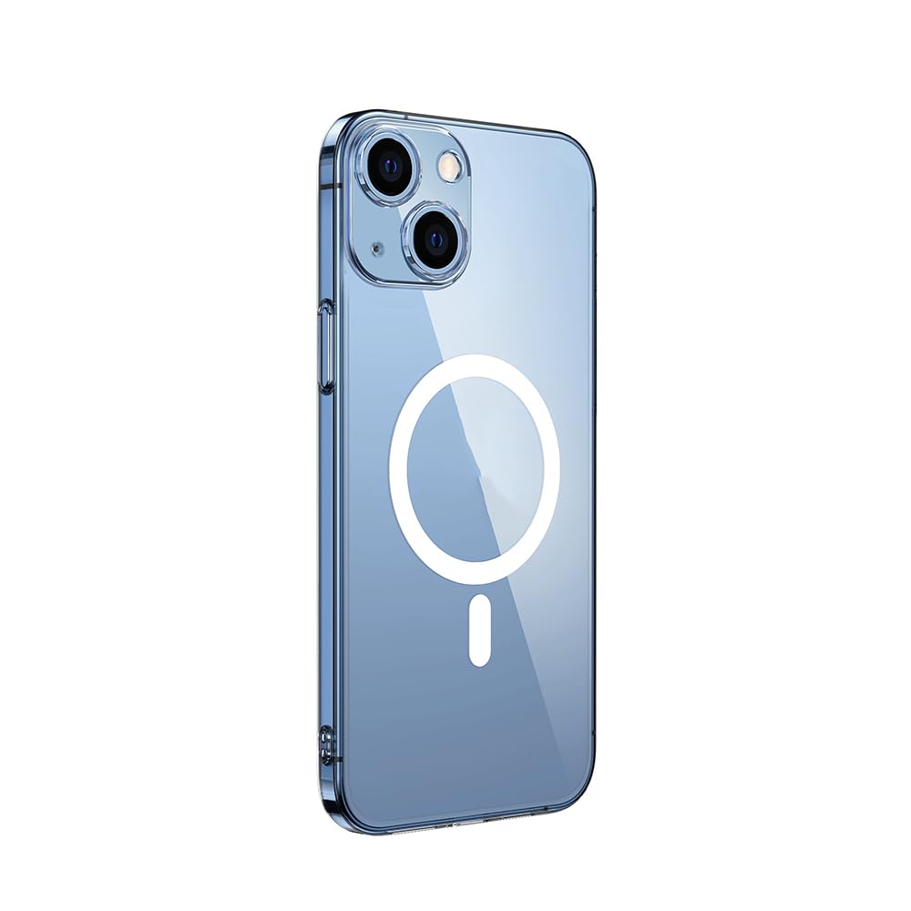 Zore Apple ile uyumlu İphone 13 ve İphone 14 Kamera Korumalı M-Safe Şarj Özellikli Şeffaf Zore London Sert PC Kapak Şeffaf
