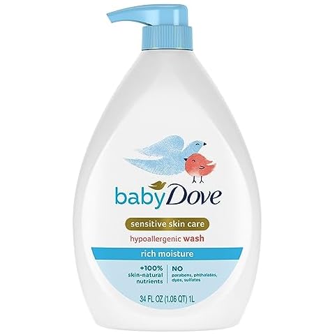 Baby Dove Sensitive Skin Care Baby Wash Rich Moisture For Baby Bath Time Tear-Free and Hypoallergenic 34 oz Cover