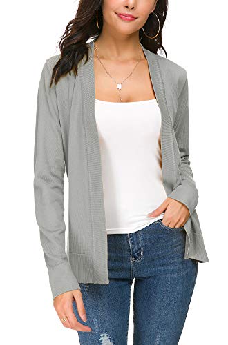 Image of EXCHIC Women's Long Sleeve Open Front Cardigan Sweater Lightweight Casual Knit Sweaters