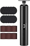 Removedor eléctrico de callos de pies, molinillo de eliminación de durezas de 3 niveles recargable y seguro, máquina de pedicura eléctrica para reparación de pies, para el hogar, dormitorio (Black)