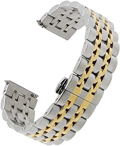 Bracelet de montre en acier inoxydable mailles robustes de 18 mm à 22 mm