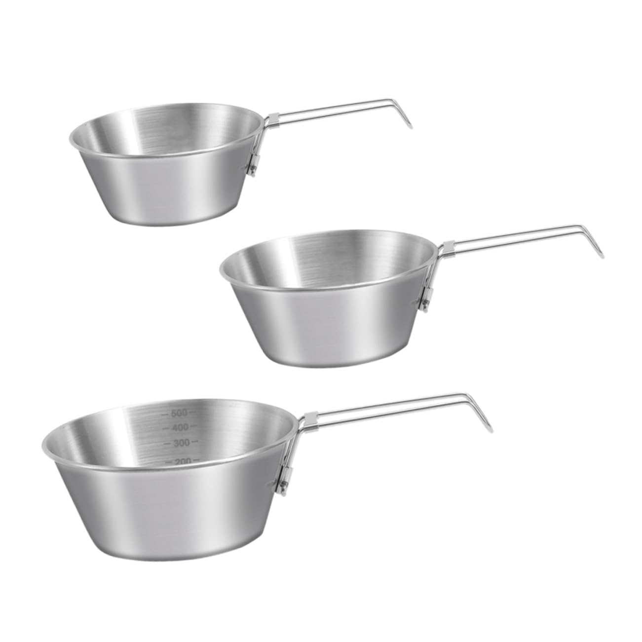 Toddmomy 2 Ensembles Bol Pliant En Acier Inoxydable Randonnée Compact Pliable De Plein Air Plats De Camping Portable Couverts De Table Bol Rond En Acier Inoxydable 3 Pièces * 2