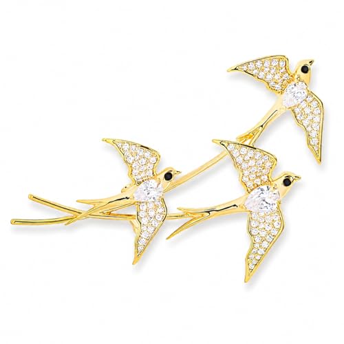Image of Animal Brooch for Women Zirconia Rhinestone Abalone Shell Animal Lapel Pin Christmas Birthday Holiday Gift for Wife Mother Girlfriend Daughter