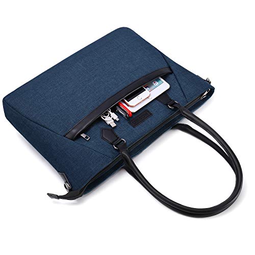 MOSISO Laptop Tote Bag (17-17.3 inch) with Front Trapezoid Pocket, Deep Teal4