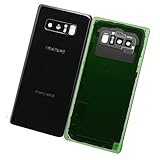 New Maygadget For Samsung Galaxy Note 8 Note8 (All Carriers) Rear Panel True Glass Back Cover Housing Replacement W/ Waterproof Adhesive,Rear Camera Cover Lens&Flash Diffuser-Black