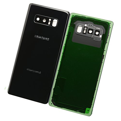 New Maygadget for Samsung Galaxy Note 8 Note8 (All Carriers) Rear Panel True Glass Back Cover Housing Replacement W/Waterproof Adhesive,Rear Camera Cover Lens&Flash Diffuser-Black