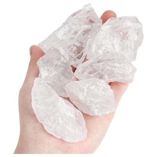 6PCS Clear Quartz with Jar, Natural Rough Stones Crystal Large Raw Crystals Bulk Healing Gemstones for Reiki Healing Tumbling Fountain Rocks