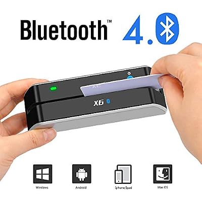 X6 Bluetooth Card Reader Writer USB 3 Tracks Swipe Encoder