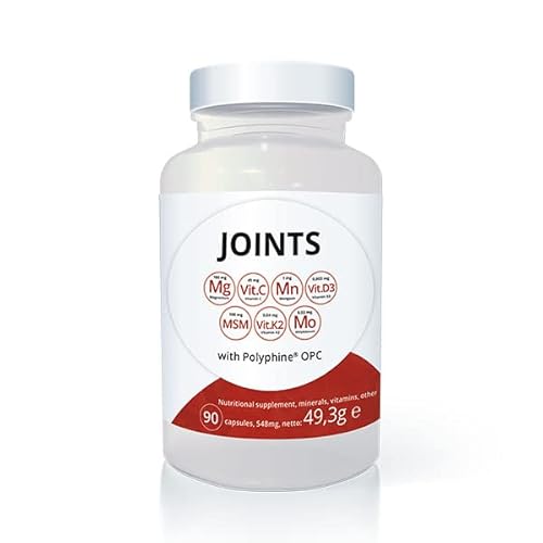 Swiss Point Of Care JOINTS, 90 Kapseln - hochdosierte OPC und Polyphenole aus roten Trauben, mit den Vitaminen C, D und K, reich an Glucosaminen, vegan Cover