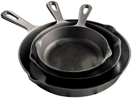 Cooks Juego de sartenes de hierro fundido de 3 piezas
