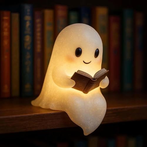 Generisch Niedliche Geister-Leselampe, Ghost Reading Book Lamp, Halloween...