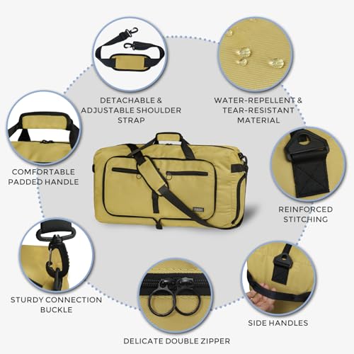 Image of Fmeida 65L Duffle Bag Foldable Travel Duffel Bags for Men Women Travel Bag