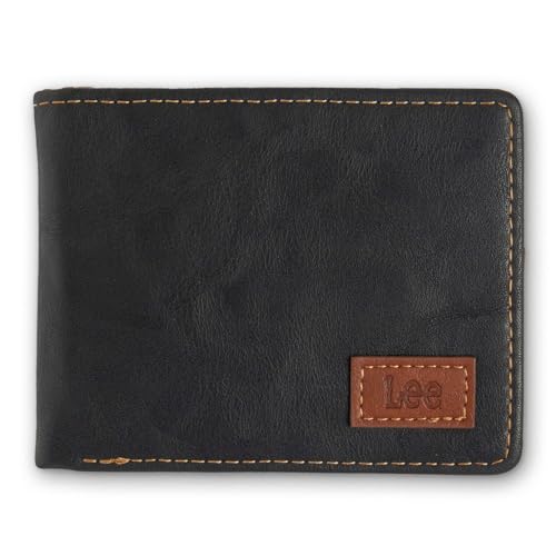 Lee Men’s Bifold Wallet Slim Casual Everyday Minimalist Cash and Card Holder (Black)