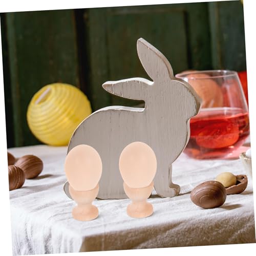 Cabilock 12 Stück Teiliges Set Unvollendete Holz Eierbecher zum Bemalen Natürliche DIY Holz Eierständer für Vielseitig Nutzbar als Eierhalter für Küche Restaurant und Osterdekoration – Bild 7