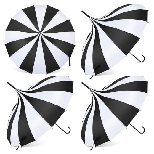 Best umbrellas for women Abbylike Black and White Gothic Umbrella Set