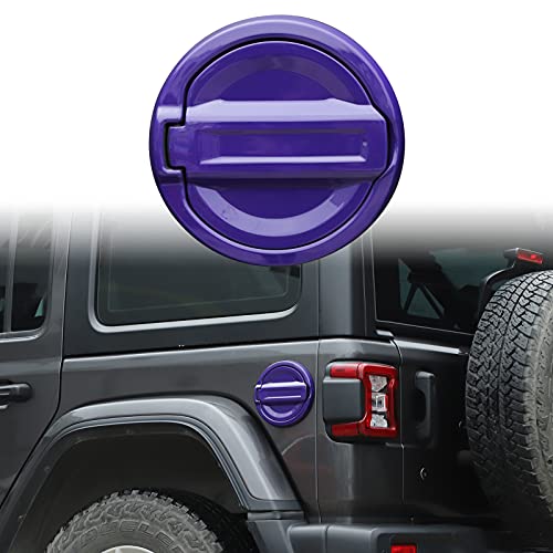 CheroCar ABS Gas Cap Cover Trim Fuel Tank Cover Decoration Kit for 2018-2025 Jeep Wrangler Accessories JL 2/4 Door (Purple)