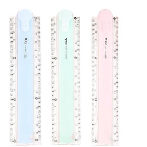 JCKD 3pcs règle pliable, règle pliante multifonctionnelle en plastique, règle de mesure pliable, convient à la papeterie étudiante ou aux fournitures de...