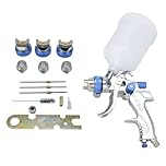 CROWNSHOP Gravity Feed Air Spray Gun HVLP Spray Gun 600CC Cup Paint Sprayer Airbrush Painting Tool Kit with 3 Nozzles 1.4mm 1.7mm 2.0mm Pro Painting Tool for Car Auto Repair