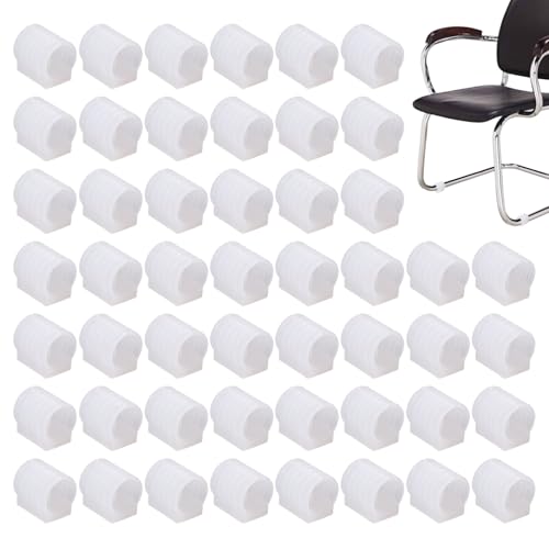 CHGCRAFT 50 Pcs U Shape Chair Foot Floor Glides PE Sled Base U Shaped Saddle Glides Pads Protectors for Furniture Leg, White, 0.8×0.73×0.8 inch
