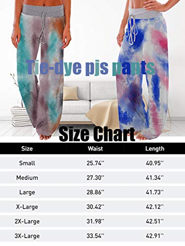 Ichunhua Womens Cotton Lounge Pants Stretchy Casual Tie-Dye Lounge Jogger Pants Tie-Dyed Green/X-Large #TOP3