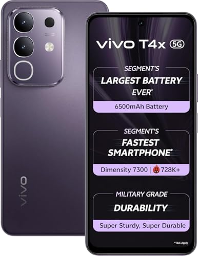 Image of vivo T4x 5G (Pronto Purple, 8GB RAM + 256GB Storage)