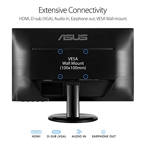 Asus Va229Hr 21.5” Monitor Frameless 1080P 75Hz Ips Eye Care Hdmi Vga With 178° Wide Viewing Angle, Black #TOP6