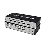 ORIVISION HDMI KVM Switch, 4K@30Hz Max UHD Resolution Selector Switch,HDMI Switcher 4 Port USB Perip