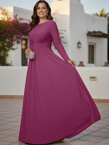 Image of KOH KOH Womens Long Sleeve Flowy Modest Elegant Evening Maxi Dress Gown